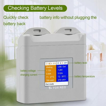 For DJI Neo Drone YX Color Screen Battery Charger Charge 2 Batteries(Gray) - Other by YX | Online Shopping UK | buy2fix