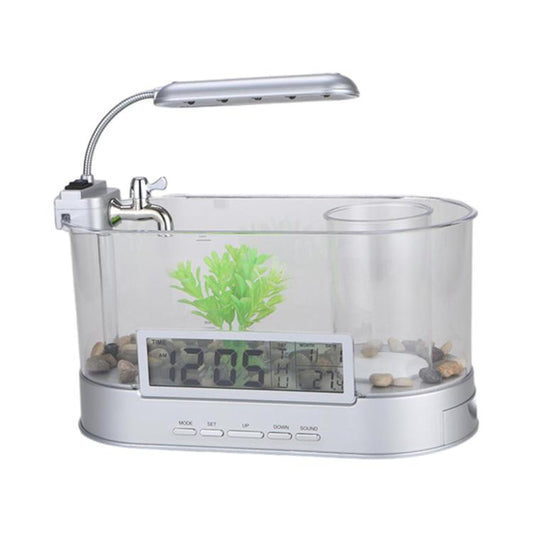 1.8L LED Light Desktop Water Flow Mini Fish Tank Home Turtle Tank Self-Circulating Aquarium(White) - Fish Tanks & Accessories by buy2fix | Online Shopping UK | buy2fix