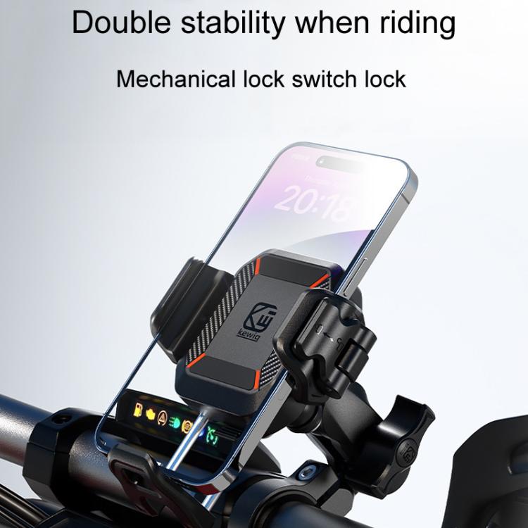 Kewig M33-C1 Outdoor Motorcycle Bike Riding Anti-Theft Shock Absorbing Cell Phone Holder(Standard Handlebar) by Kewig
