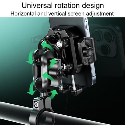 Kewig M33-A5 Outdoor Riding Shock Absorbing Anti-Theft 15W QI Wireless Charger Cell Phone Mounting Bracket(Horizontal Bar Model) by Kewig