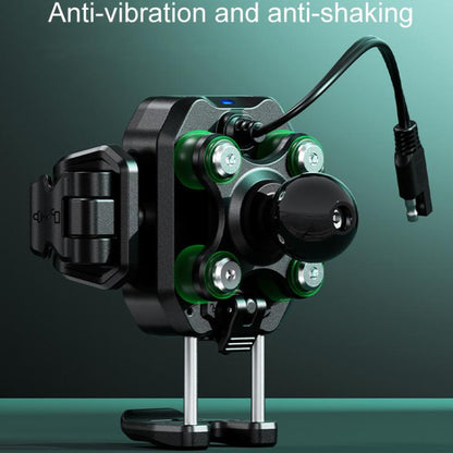 Kewig M33-A5 Outdoor Riding Shock Absorbing Anti-Theft 15W QI Wireless Charger Cell Phone Mounting Bracket(Horizontal Bar Model) by Kewig