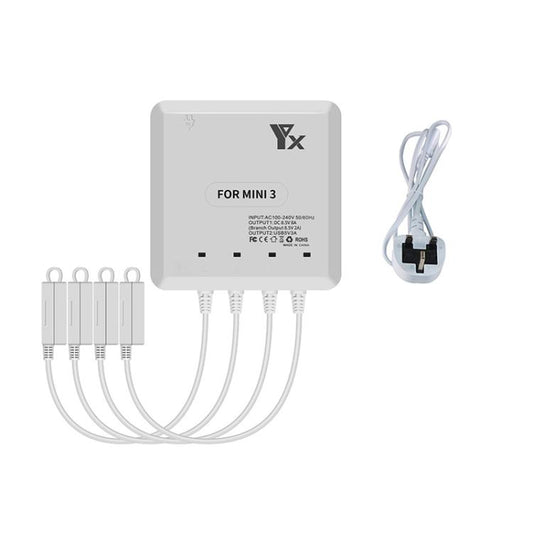 For DJI Mini 4 Pro / Mini 3 Pro / Mini 3 Drone YX 4-way Charger Battery Butler UK Plug - Other by YX | Online Shopping UK | buy2fix