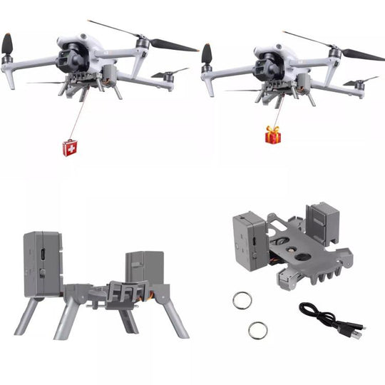 For DJI Air 3S / Air 3 Drone YX Airdrop System Rechargeable Thrower Load 500g(Gray)