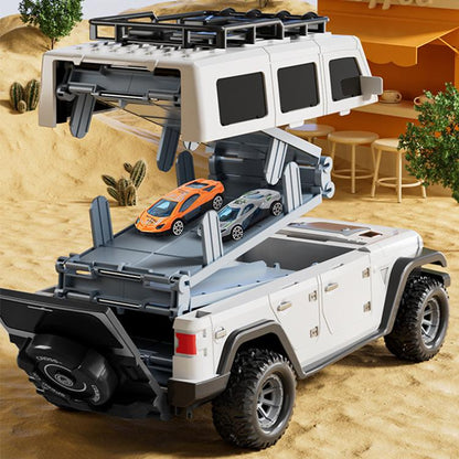 Folding Catapult Car Transformable Track Car Children Simulated Container Storage Car(White) - RC Cars by buy2fix | Online Shopping UK | buy2fix