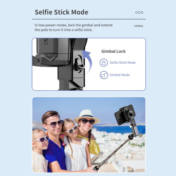 TokQi Q18 Desktop Wireless Remote Control Handheld Gimbal Stabilizer Fill Light Selfie Stick Tripod(Black) - Selfie Sticks by TokQi | Online Shopping UK | buy2fix