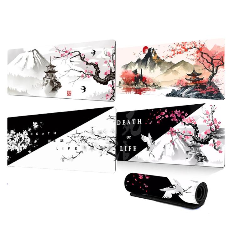 300x600x2mm Ink Painting Cherry Blossom Rubber Non-Slip Mouse Pad Desk Mat(Pattern 1) - Mouse Pads by buy2fix | Online Shopping UK | buy2fix