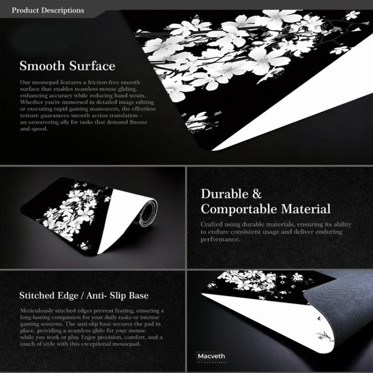 300x700x2mm Ink Painting Cherry Blossom Rubber Non-Slip Mouse Pad Desk Mat(Pattern 20) - Mouse Pads by buy2fix | Online Shopping UK | buy2fix