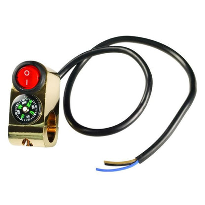 Motorbike Tap Handle Switch Compass Type Dual Flash High And Low Beam Spotlight Switch(Gold) - Electrical System by buy2fix | Online Shopping UK | buy2fix