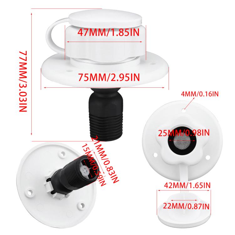 RV Ship Flange Threaded Leak-proof Water Inlet Connector Check Valve, Specifications: White 1 by buy2fix