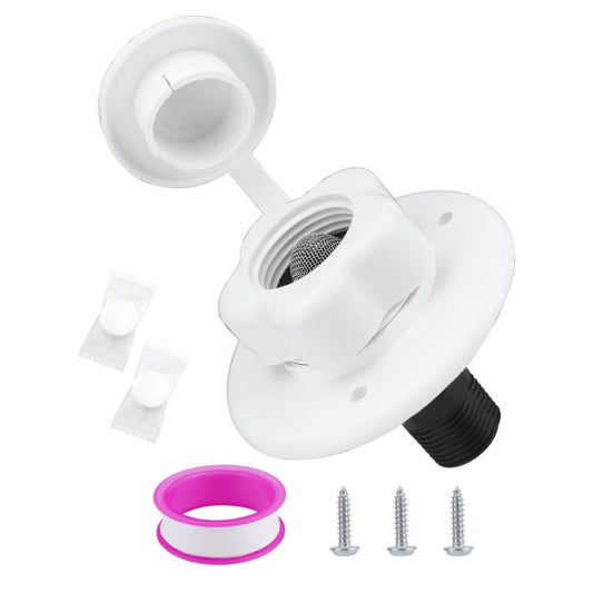 RV Ship Flange Threaded Leak-proof Water Inlet Connector Check Valve, Specifications: White 2 by buy2fix