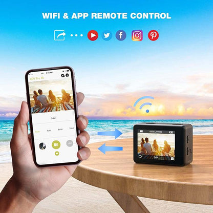 WIFI Wide-angle EIS Anti-shake Touch Color Dual-screen Remote Control Video Sports Camera(Q60TR) - Sports Camera by buy2fix | Online Shopping UK | buy2fix