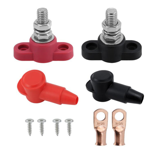 12V RV Yacht M10 Single Pole Battery Terminal, Color: Red Black Pair by buy2fix
