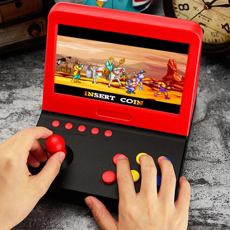 AMPOWN RETRO 7 inch Large Screen Handheld Console Rocker Game Player Open Source Retro Arcade, With Dual Grip(Black Red) - Pocket Console by AMPOWN | Online Shopping UK | buy2fix