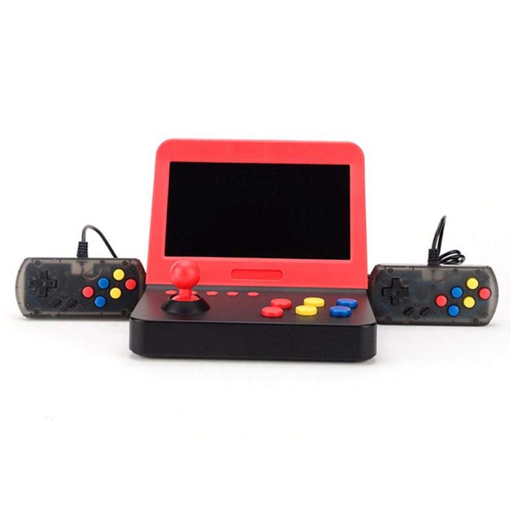 AMPOWN RETRO 7 inch Large Screen Handheld Console Rocker Game Player Open Source Retro Arcade, With Dual Grip(Black Red) - Pocket Console by AMPOWN | Online Shopping UK | buy2fix