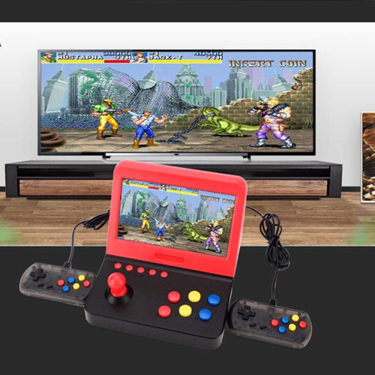 AMPOWN RETRO 7 inch Large Screen Handheld Console Rocker Game Player Open Source Retro Arcade, With Dual Grip(Black Red) - Pocket Console by AMPOWN | Online Shopping UK | buy2fix