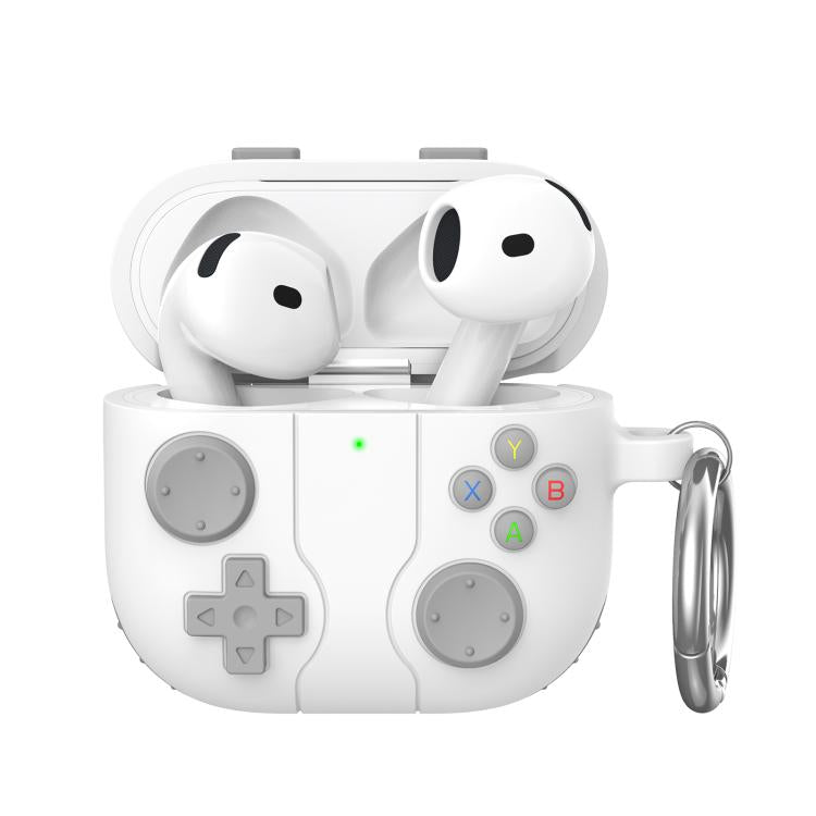 For AirPods 4 AhaStyle WG166 Personalised Game Console Shape Silicone Protective Case(White) by AhaStyle