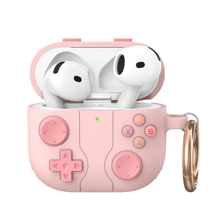 For AirPods 4 AhaStyle WG166 Personalised Game Console Shape Silicone Protective Case(Pink) by AhaStyle