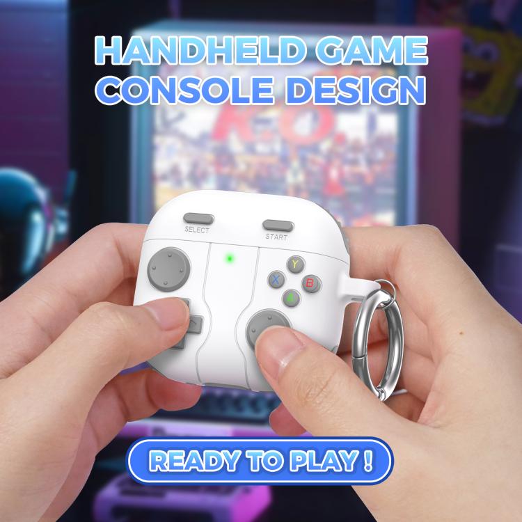 For AirPods 4 AhaStyle WG166 Personalised Game Console Shape Silicone Protective Case(Light Gray) by AhaStyle