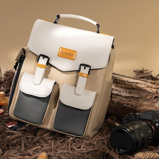 Cwatcun D171 Small Large Capacity DSLR Camera Storage Bag Casual Double Shoulder Load Reducing Breathable Backpack - Backpack by Cwatcun | Online Shopping UK | buy2fix