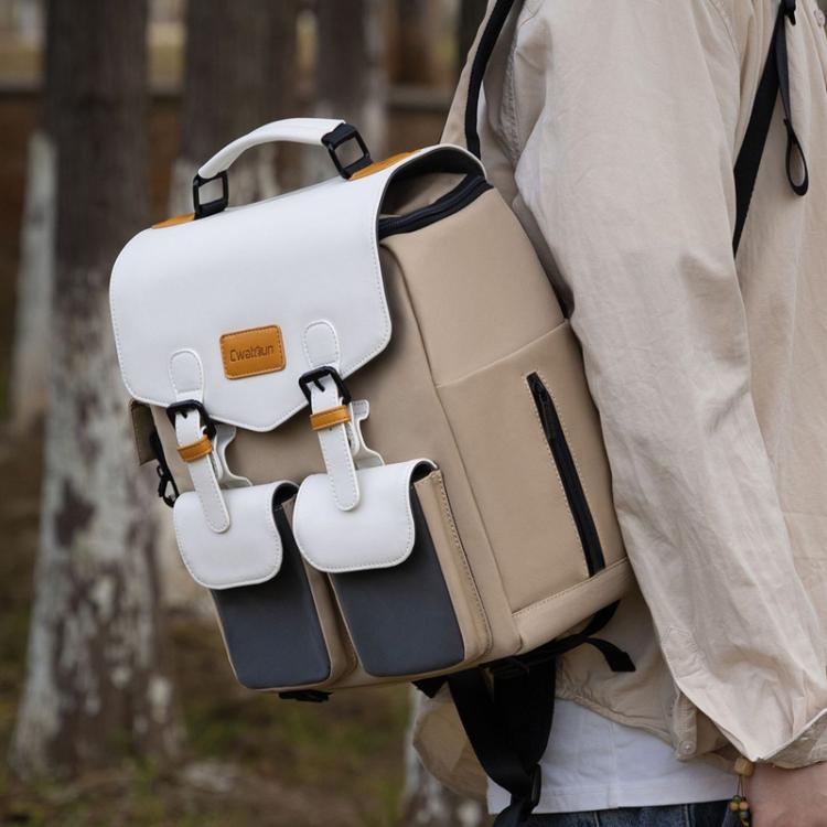 Cwatcun D171 Small Large Capacity DSLR Camera Storage Bag Casual Double Shoulder Load Reducing Breathable Backpack - Backpack by Cwatcun | Online Shopping UK | buy2fix