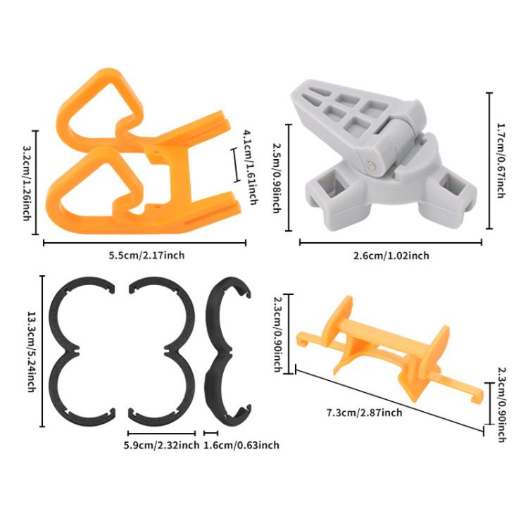 For DJI Neo CQT Impact Protection Cover + Bumper + Folding Stand + Tail Wing 4 In 1 Set(Gray) - Mount & Holder by CQT | Online Shopping UK | buy2fix