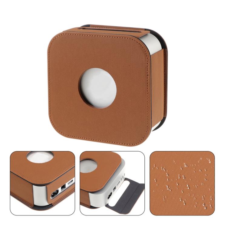 For Mac Mini M4 / M4 Pro Computer Host Dustproof Leather Case Shockproof Protective Cover(Brown) - MINI PC Accessories & Gadgets by buy2fix | Online Shopping UK | buy2fix