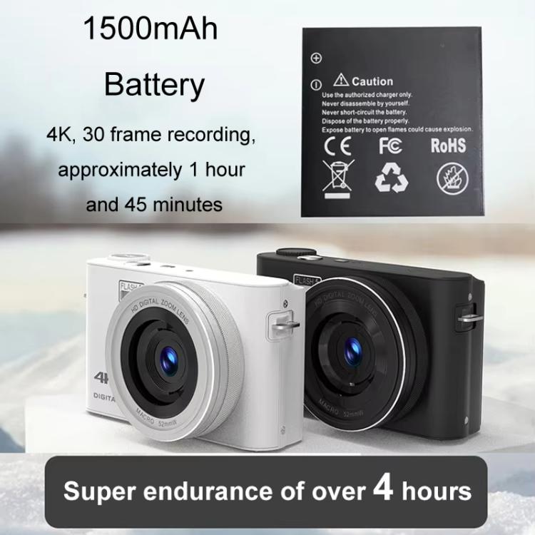 4K HD Touch Screen Digital Micro SLR Camera MP3 DSLR Camcorder 64MP Anti-Shake Vlogging Video Camera(Black) - Video Cameras by buy2fix | Online Shopping UK | buy2fix