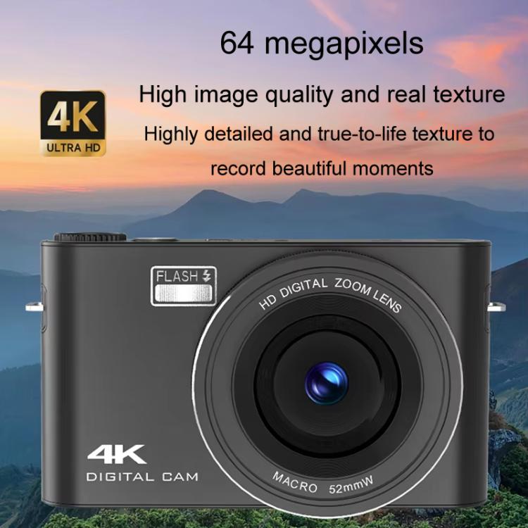 4K HD Touch Screen Digital Micro SLR Camera MP3 DSLR Camcorder 64MP Anti-Shake Vlogging Video Camera(Black) - Video Cameras by buy2fix | Online Shopping UK | buy2fix