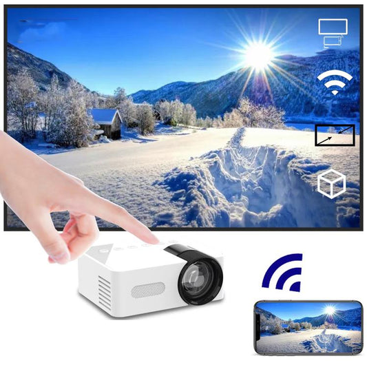 YT100 Suppor 1080P Mini Portable Projector WiFi Wireless Mirroring For IOS Android Smartphone(White) - Mini Projector by buy2fix | Online Shopping UK | buy2fix