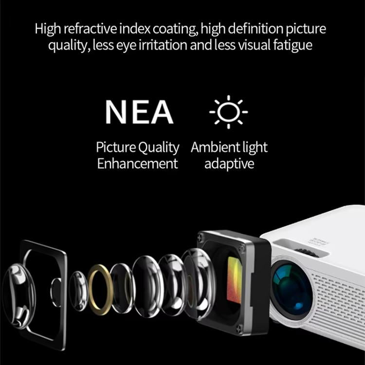 Z01 1080P 5G Bluetooth Projector Android 9.0 System Supports Mirroring Screen UK Plug - LED Projector by buy2fix | Online Shopping UK | buy2fix