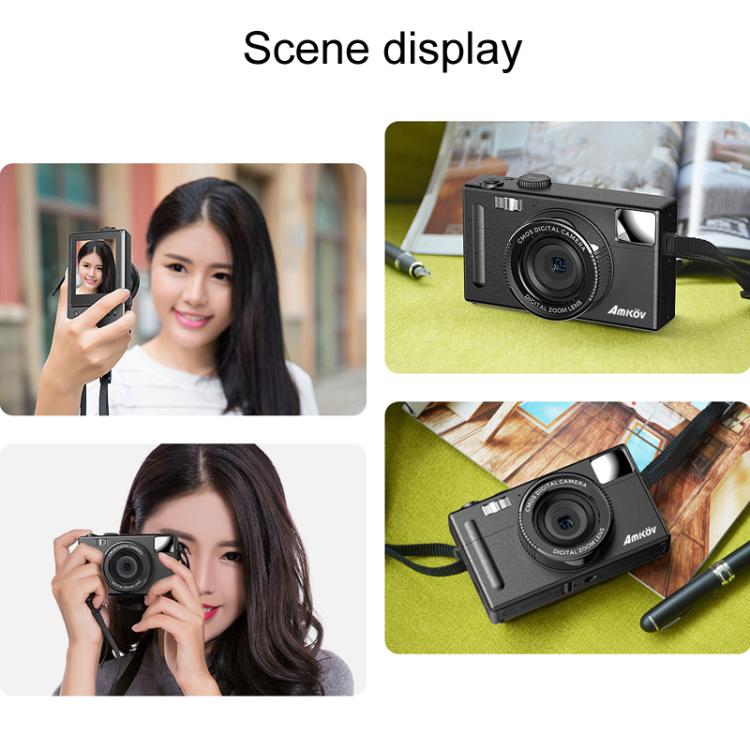 AMKOV CD-R1 24MP HD Pixel Shooting Student Camera 1080P Video Recording CCD Photo Video HD Camera(Pink) - Video Cameras by AMKOV | Online Shopping UK | buy2fix