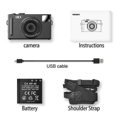 AMKOV CD-R1 24MP HD Pixel Shooting Student Camera 1080P Video Recording CCD Photo Video HD Camera(Pink) - Video Cameras by AMKOV | Online Shopping UK | buy2fix