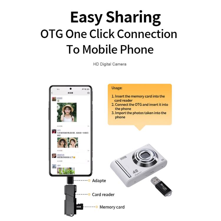 DC03H 2.4-Inch 16X Digital Zoom Electronic Image Stabilization 4K HD Digital Camera(White) - Children Cameras by buy2fix | Online Shopping UK | buy2fix