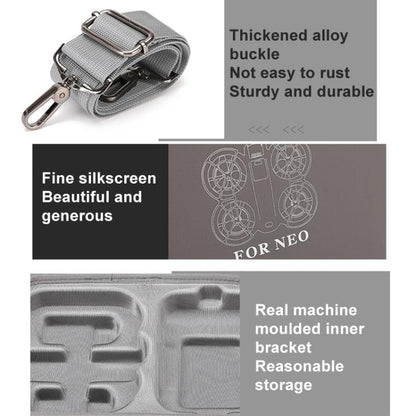 For DJI Neo BKANO NE-010 PU Storage Bag Hard Case Shoulder Bag(Gray) - Cases & Bags by BKANO | Online Shopping UK | buy2fix