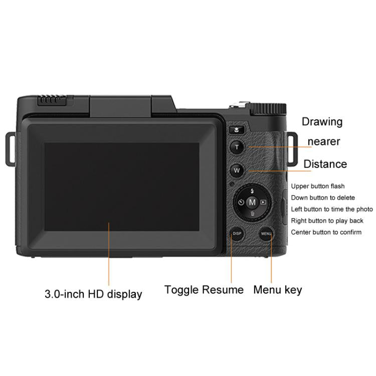 Micro SLR 5X Optical Zoom / 8X Digital Zoom Digital Camera 48MP HD Shooting VCR Photo Camera(Black) - Video Cameras by buy2fix | Online Shopping UK | buy2fix