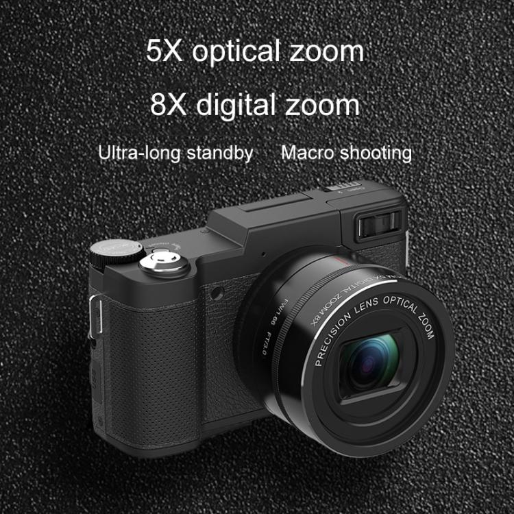 Micro SLR 5X Optical Zoom / 8X Digital Zoom Digital Camera 48MP HD Shooting VCR Photo Camera(Black) - Video Cameras by buy2fix | Online Shopping UK | buy2fix