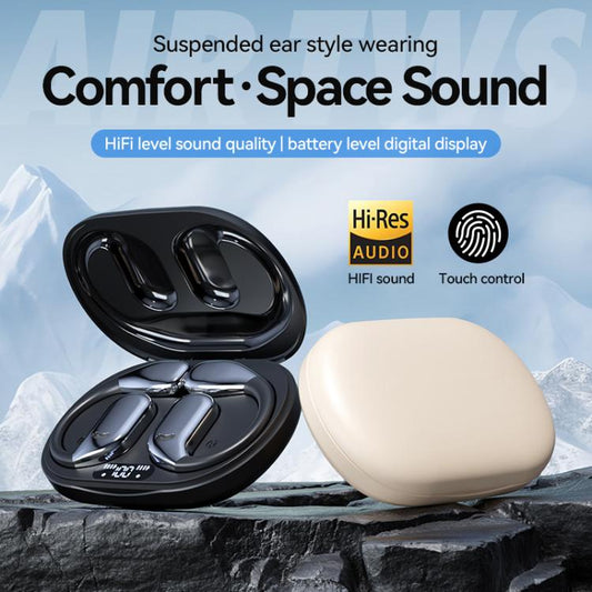 M75 On-Ear AI Intelligent Translation Language Conference Recording Wireless Digital Display Bluetooth Earphone(Black) -  by buy2fix | Online Shopping UK | buy2fix