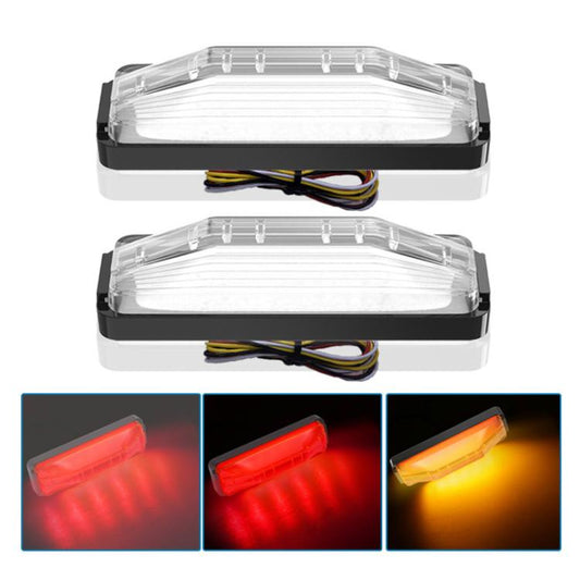 2pcs 28LED Bi-Color High Brake Tail Lights Turn Signal Lights For Sweeper / RV / Van / Truck Modification(White Shell Red+Yellow Light) by buy2fix