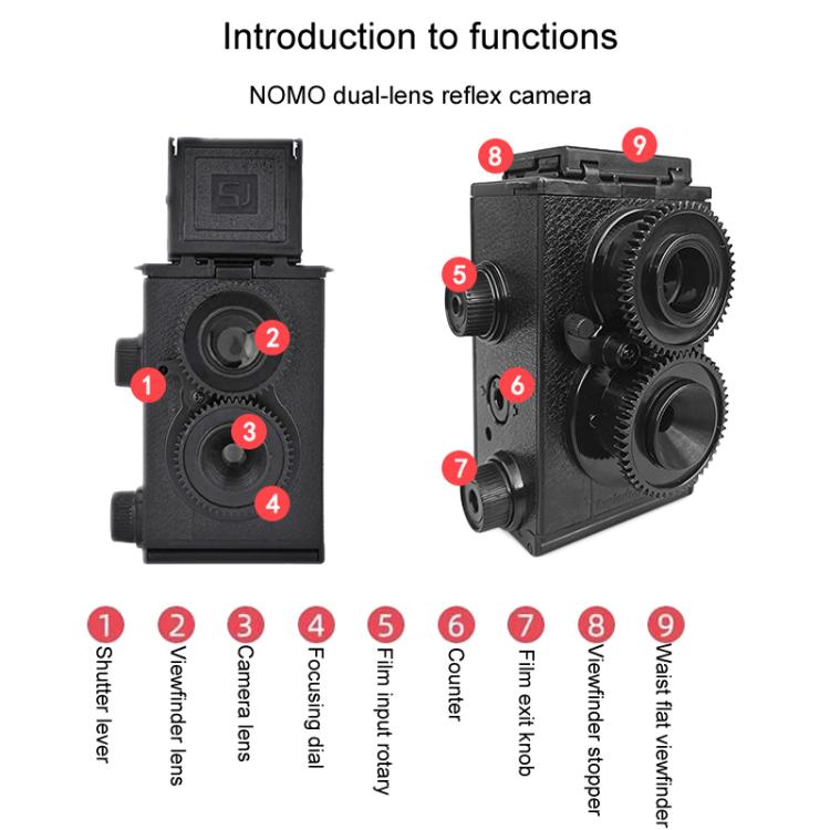 DIY Double Lens Assembly 35mm Film Camera Retro Nostalgic Double Reflection Film Camera(Black) by buy2fix