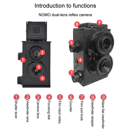 DIY Double Lens Assembly 35mm Film Camera Retro Nostalgic Double Reflection Film Camera(Black) by buy2fix