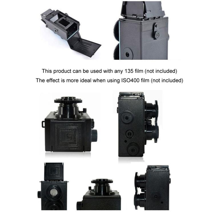 DIY Double Lens Assembly 35mm Film Camera Retro Nostalgic Double Reflection Film Camera(Black) by buy2fix