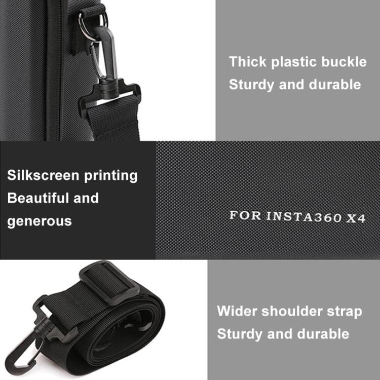 For Insta360 X4 BKANO INX4-002 Shoulder Handheld Storage Bag Crossbody Bag(Black) - Case & Bags by BKANO | Online Shopping UK | buy2fix