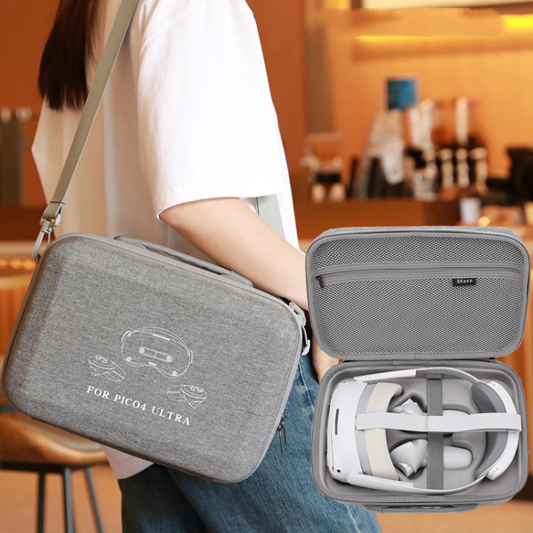 For PICO 4 Ultra BKANO P4U-001 VR Glasses Organizer Handheld Shoulder Bag(Gray) - VR Accessories by BKANO | Online Shopping UK | buy2fix