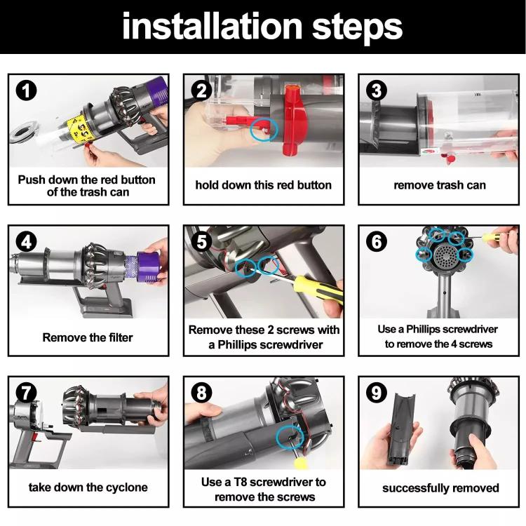 For Dyson V11 V10 V15 Cyclone Baffle Bin Runner Replacement Parts Short Version - For Dyson Accessories by buy2fix | Online Shopping UK | buy2fix