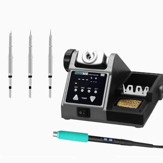 SUGON T21 Constant Temperature Soldering Station 120W High Power Soldering Iron With I/IS/K Tip Nozzle, Spec: 115 Handle(US Plug)