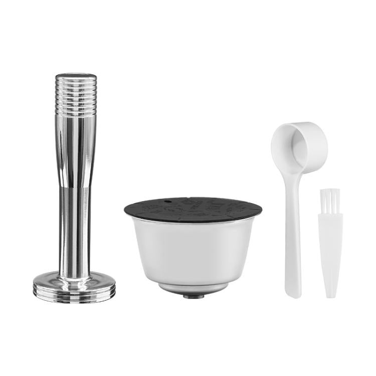 For Dolce Gusto Coffee Maker Stainless Steel Reusable Coffee Capsule Shell, Style: Capsule+40mm Powder Hammer+Brush And Scoop - Coffee Machine Parts by buy2fix | Online Shopping UK | buy2fix