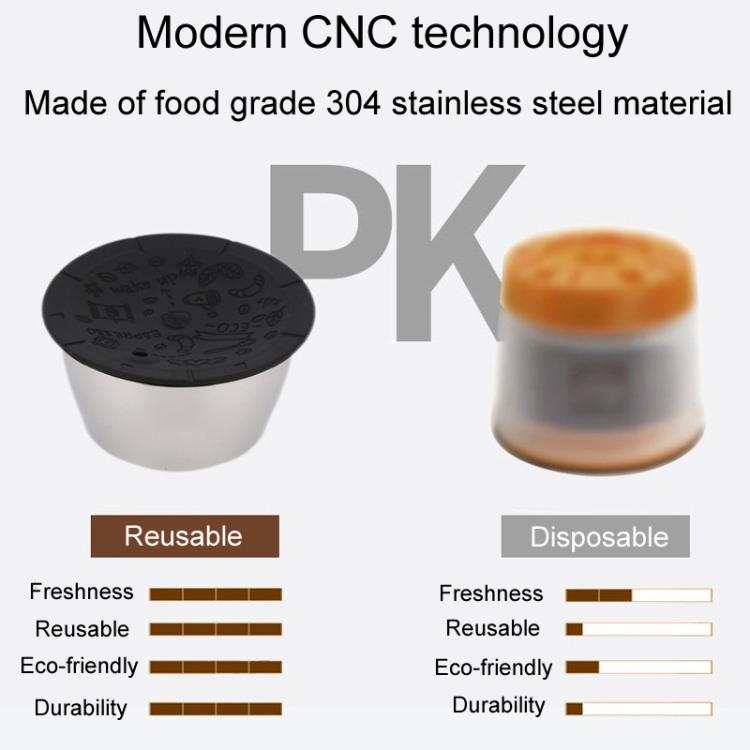 For Dolce Gusto Coffee Maker Stainless Steel Reusable Coffee Capsule Shell, Style: Capsule+40mm Powder Hammer+Brush And Scoop - Coffee Machine Parts by buy2fix | Online Shopping UK | buy2fix