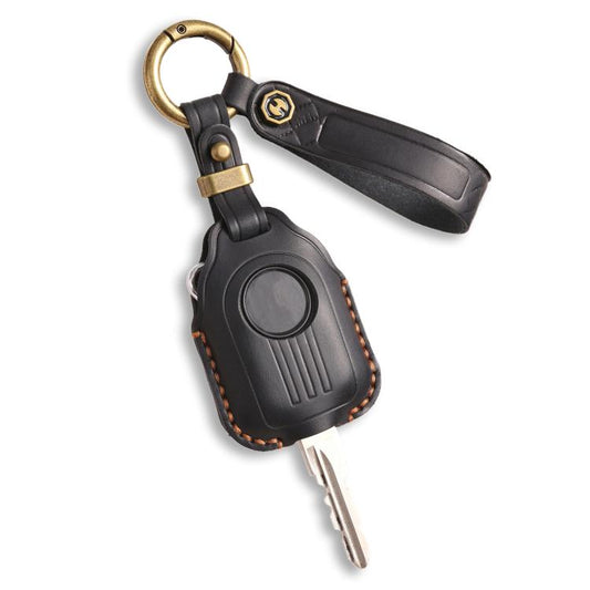 Hallmo For Peugeot Django 150 Motorcycle Natural Cowhide Key Protective Cover(Balck) by Hallmo