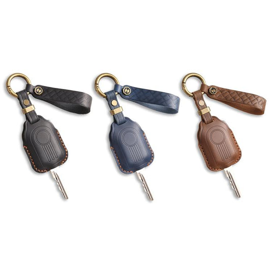 Hallmo For Peugeot Django 150 Motorcycle Natural Cowhide Key Protective Cover(Brown) by Hallmo