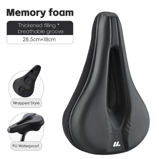 WEST BIKING Bicycle Riding Thickened Sponge PU Leather Soft Seat Cushion Cover(Black) - Bicycle Saddle by WEST BIKING | Online Shopping UK | buy2fix